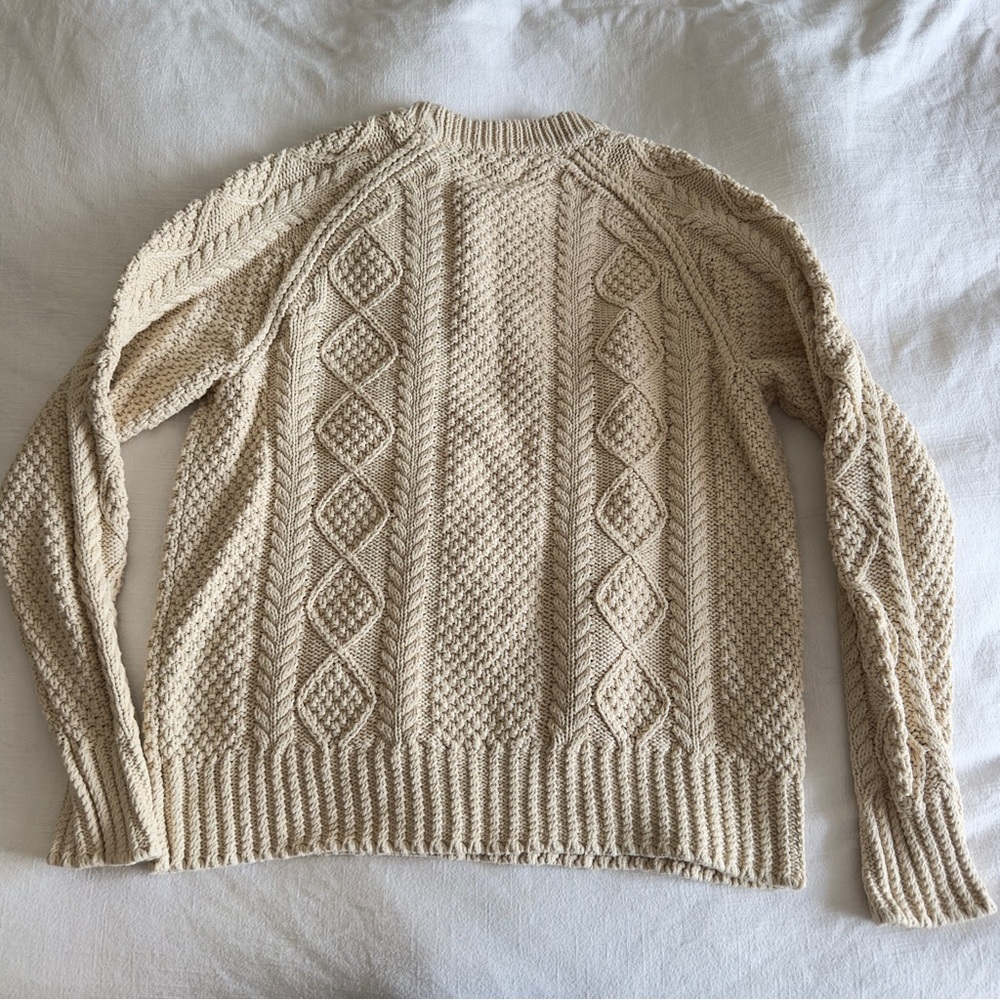L.L. Bean Cream Cable Knit Sweater